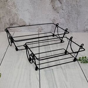 Old World Temptations By Tara Black Iron Baking Dish Rack Set Of 2 (12"&8.5")